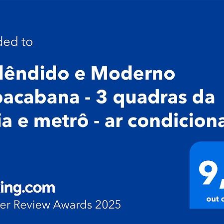 Esplendido E Moderno Copacabana - 3 Quadras Da Praia E Metro - Ar Condicionado 里约热内卢 外观 照片